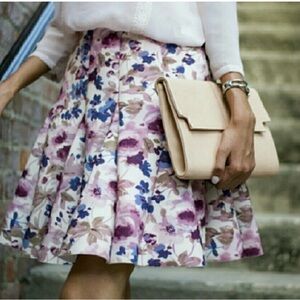 LC Lauren Conrad Runway Floral Scuba Skirt Size 14 Flared Date Night